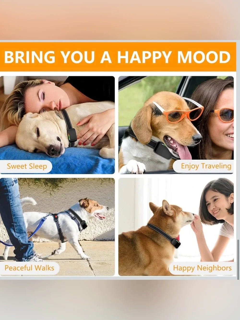 🐶 Kiuluta Automatic Dog Bark Collar – Rechargeable, Waterproof